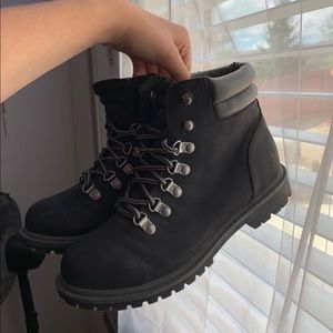 Black lace up boots